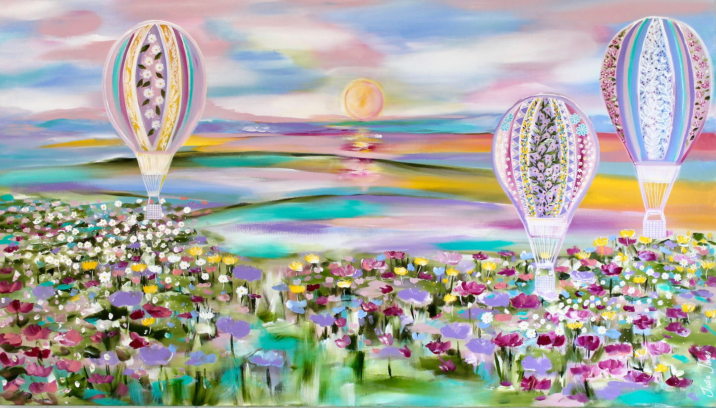 A Sky Full of Petals and Possibility - 140 x 84 cm