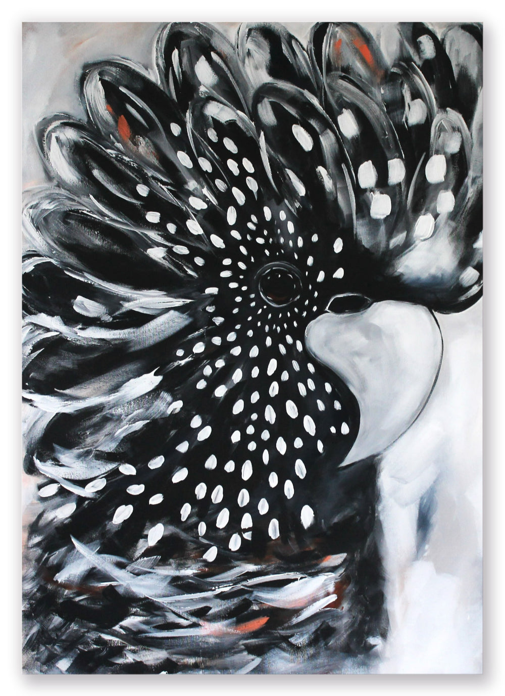 Monochrome Majesty: Black Cockatoo – A3 Art Print