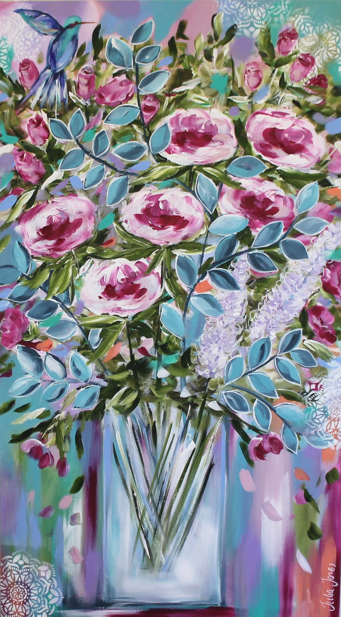 Flutter in bloom - 72 x 130 cm