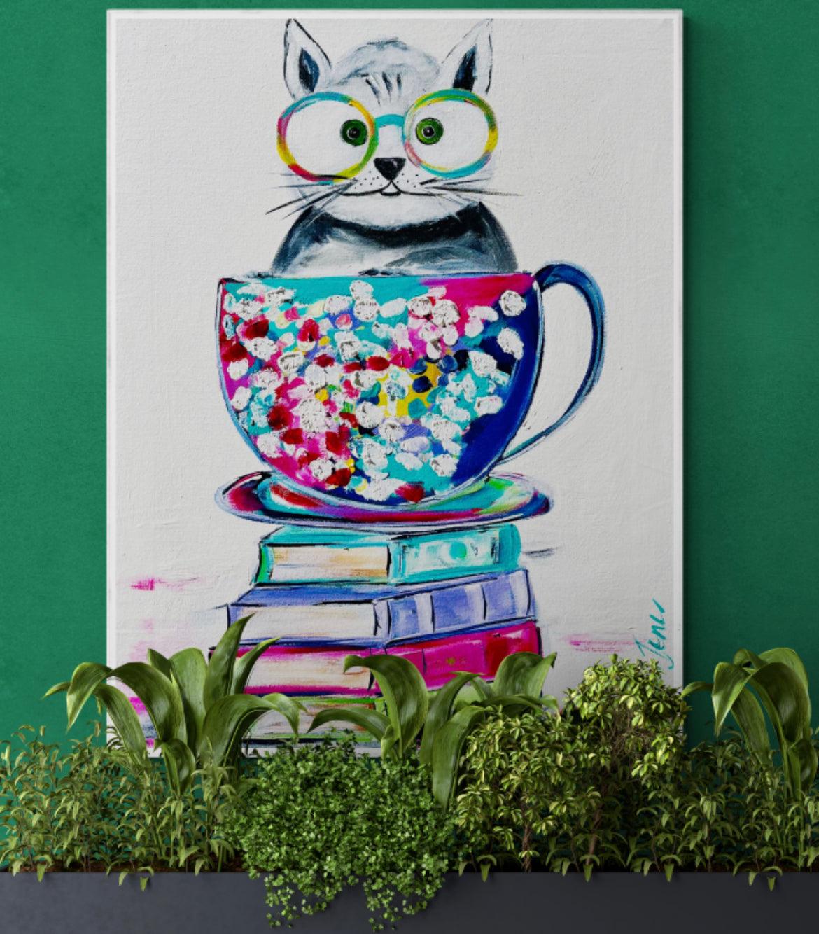 Charlie Cat 60 x 60 - Original Artwork - Available by Commission