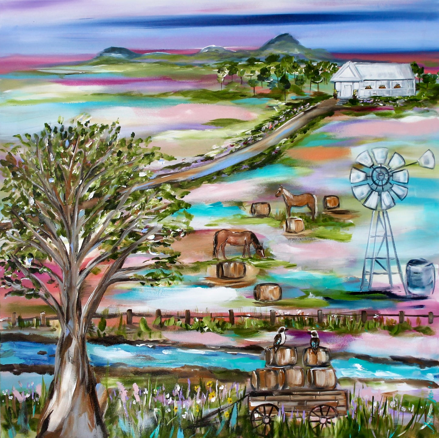 A country escape - Harmony in the Paddocks - 1mx1m