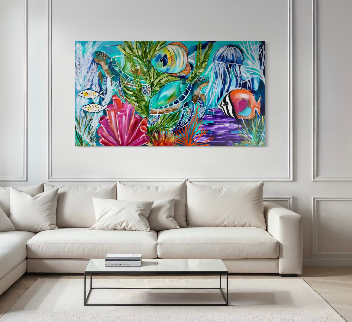 Underwater Wonder - dive into colour and life - 160 x 90 cm