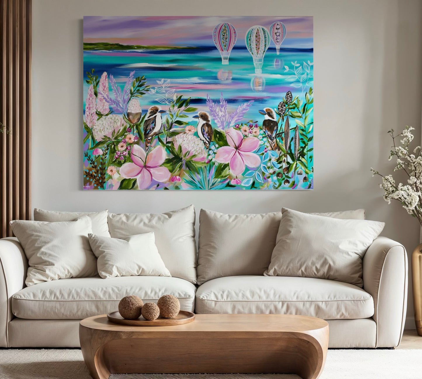 Coastal Chorus - Kookaburras song - 120 x 90 cm