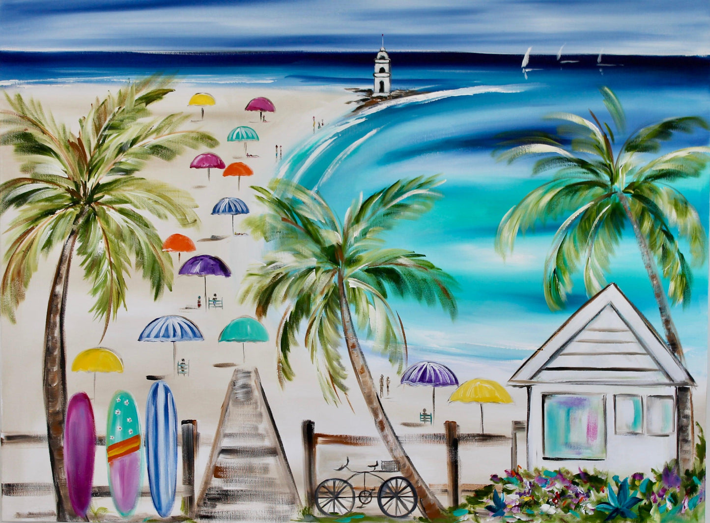 Sun-Kissed Serenity: A Day at the Beach - Julia Jones Art