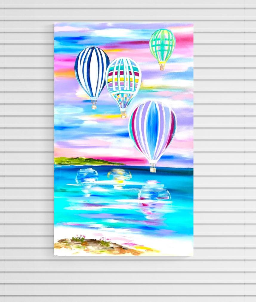 Beach Vibes - Hot Air Ballooning - Julia Jones Art