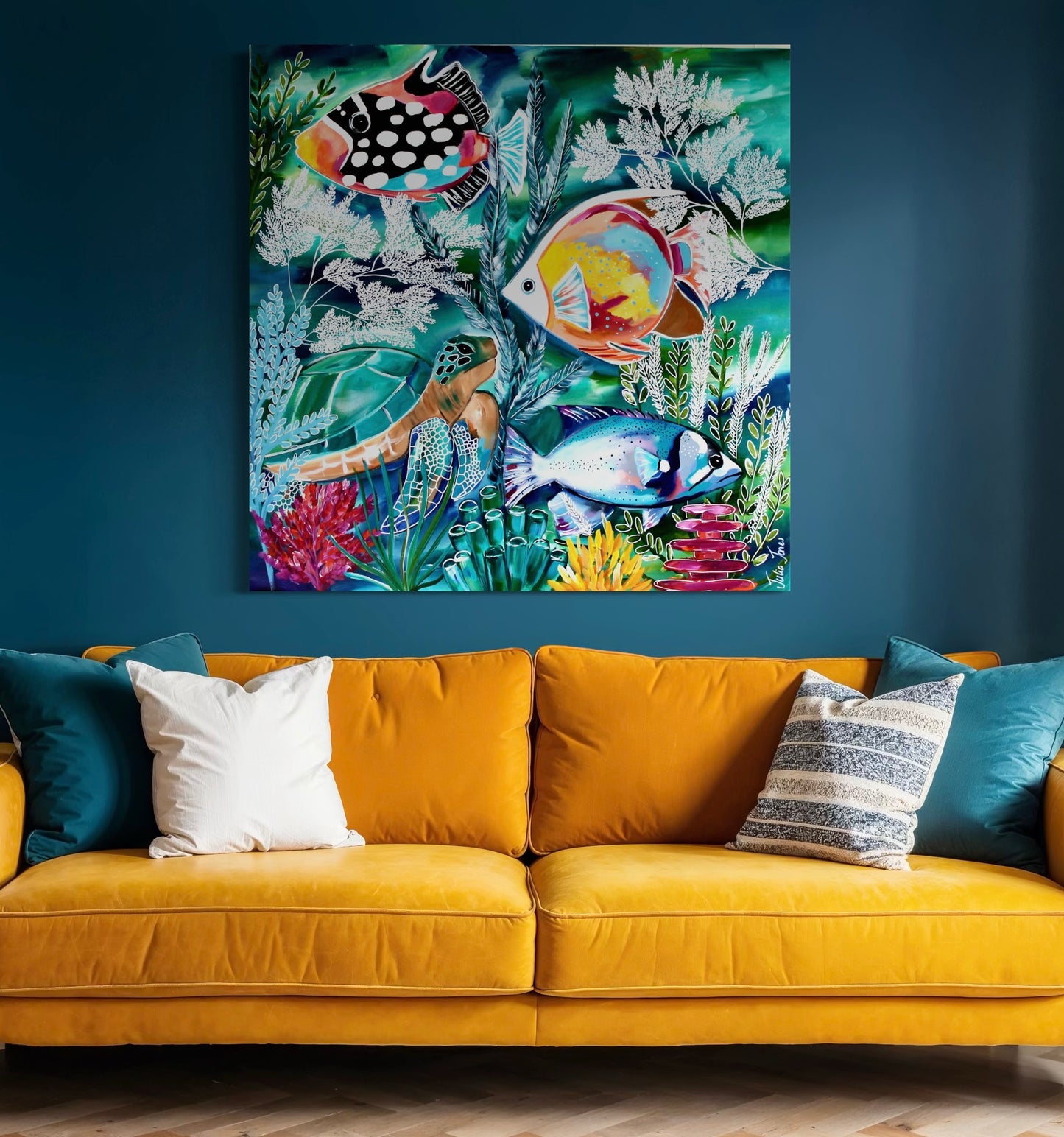 Aquatic Symphony - Life on the Reef - 100 x 100 cm