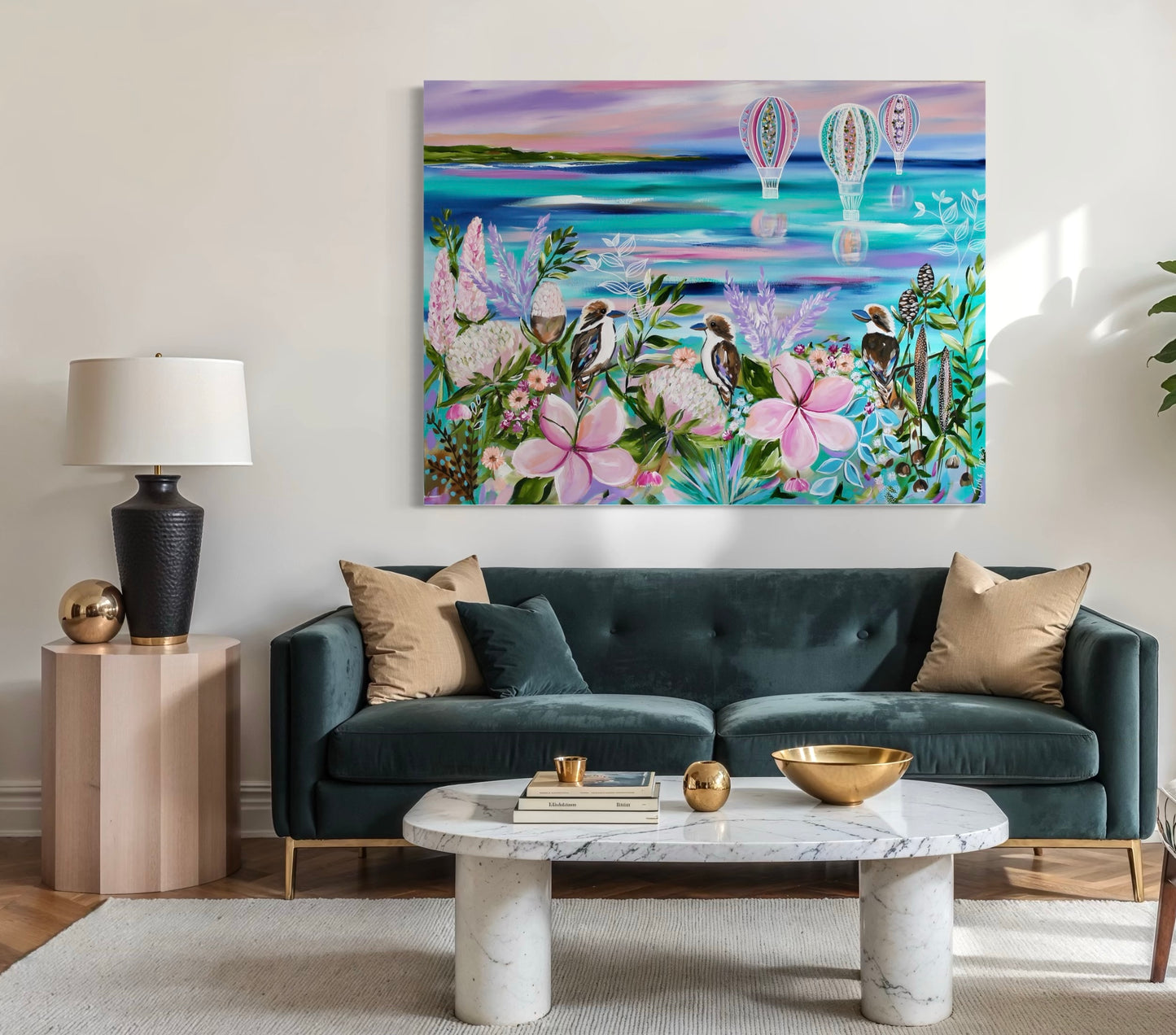Coastal Chorus - Kookaburras song - 120 x 90 cm