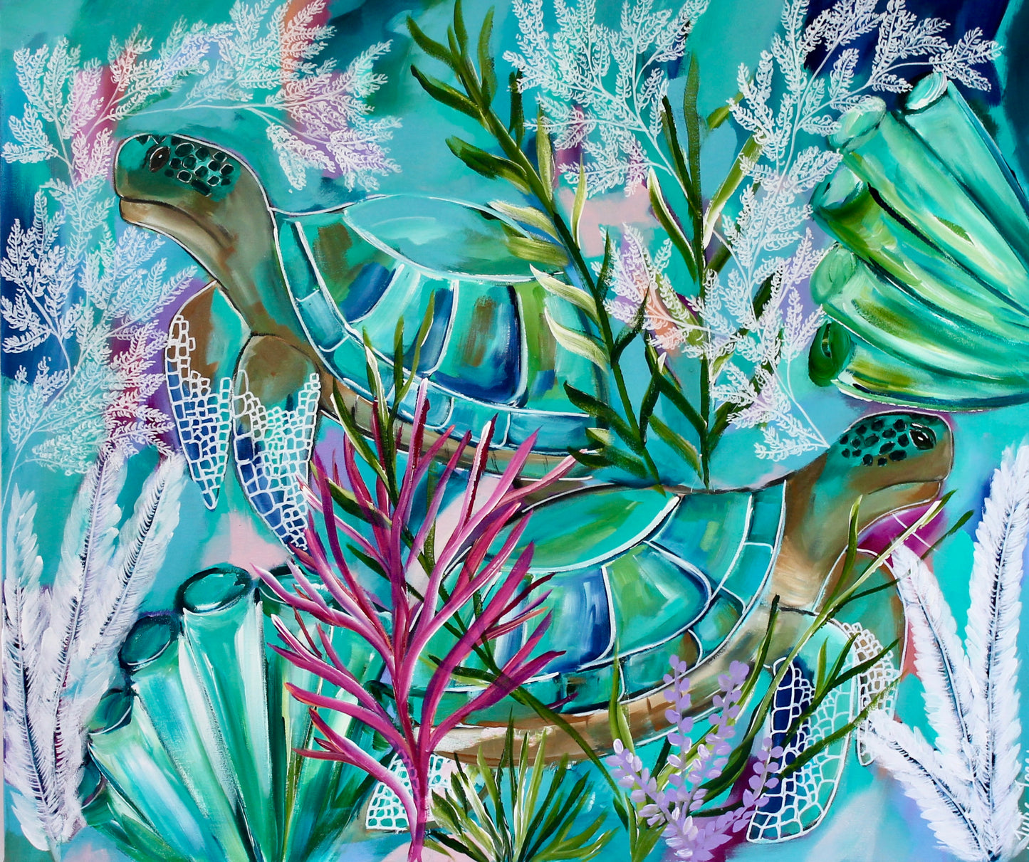 Drift beneath the coral veil - 900x800