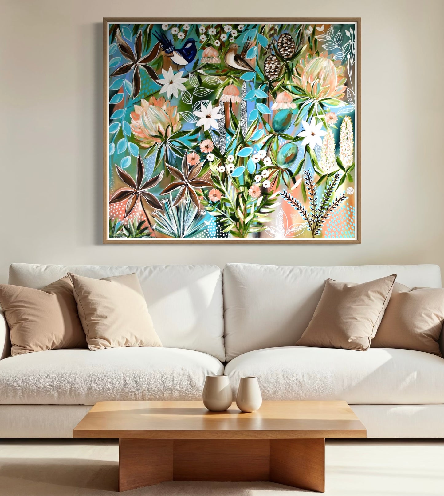 Songbirds in Bloom - 100 x 110 cm