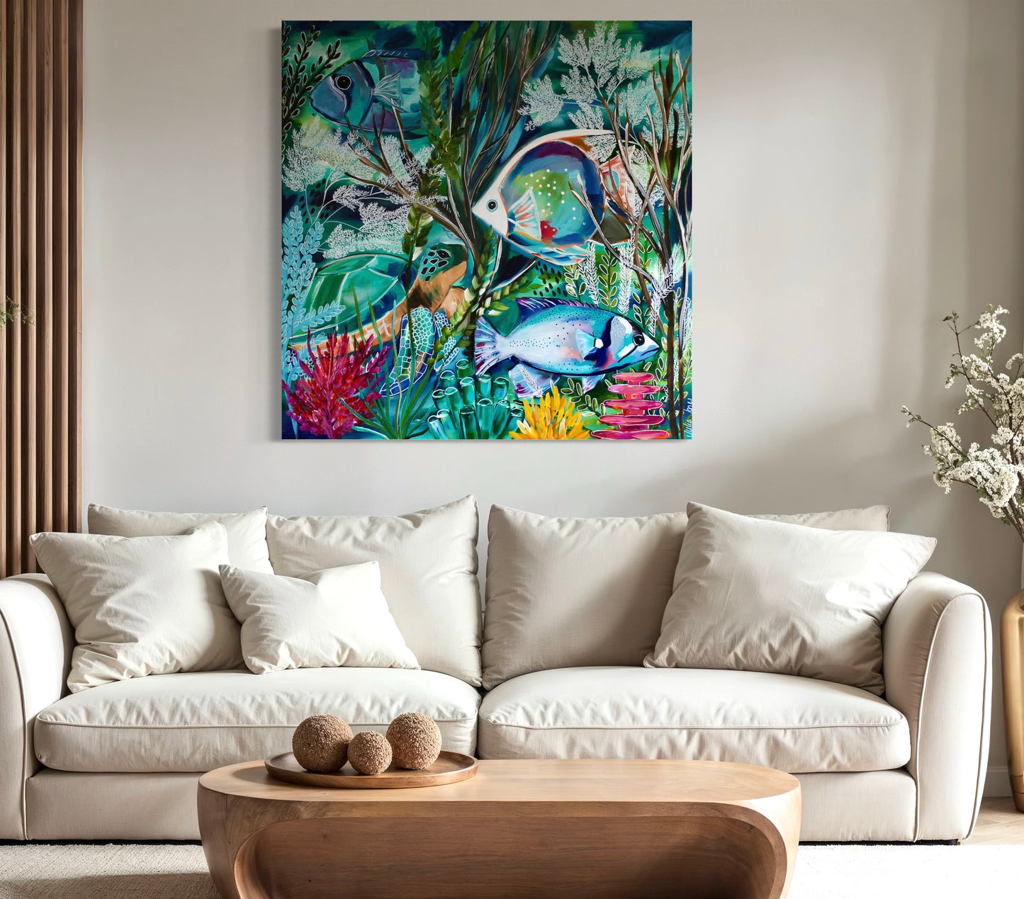 Underwater Garden - 100 x100 cm