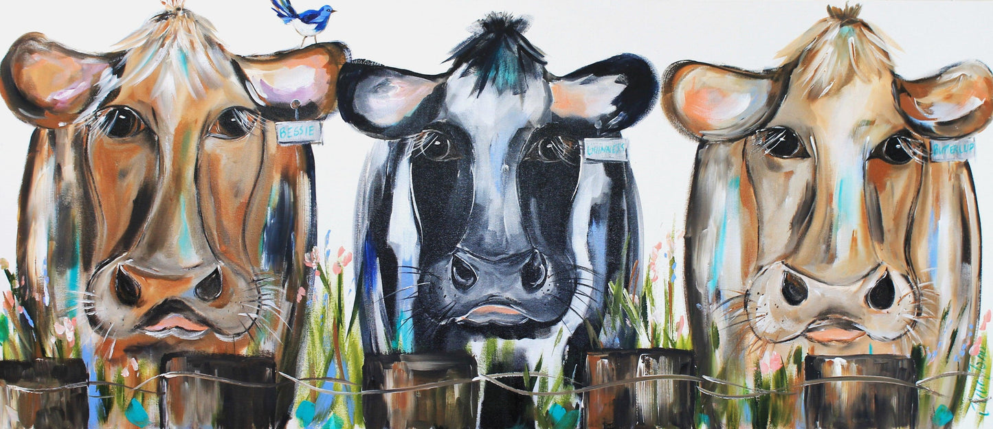 Heffers in the Pasture - Julia Jones Art