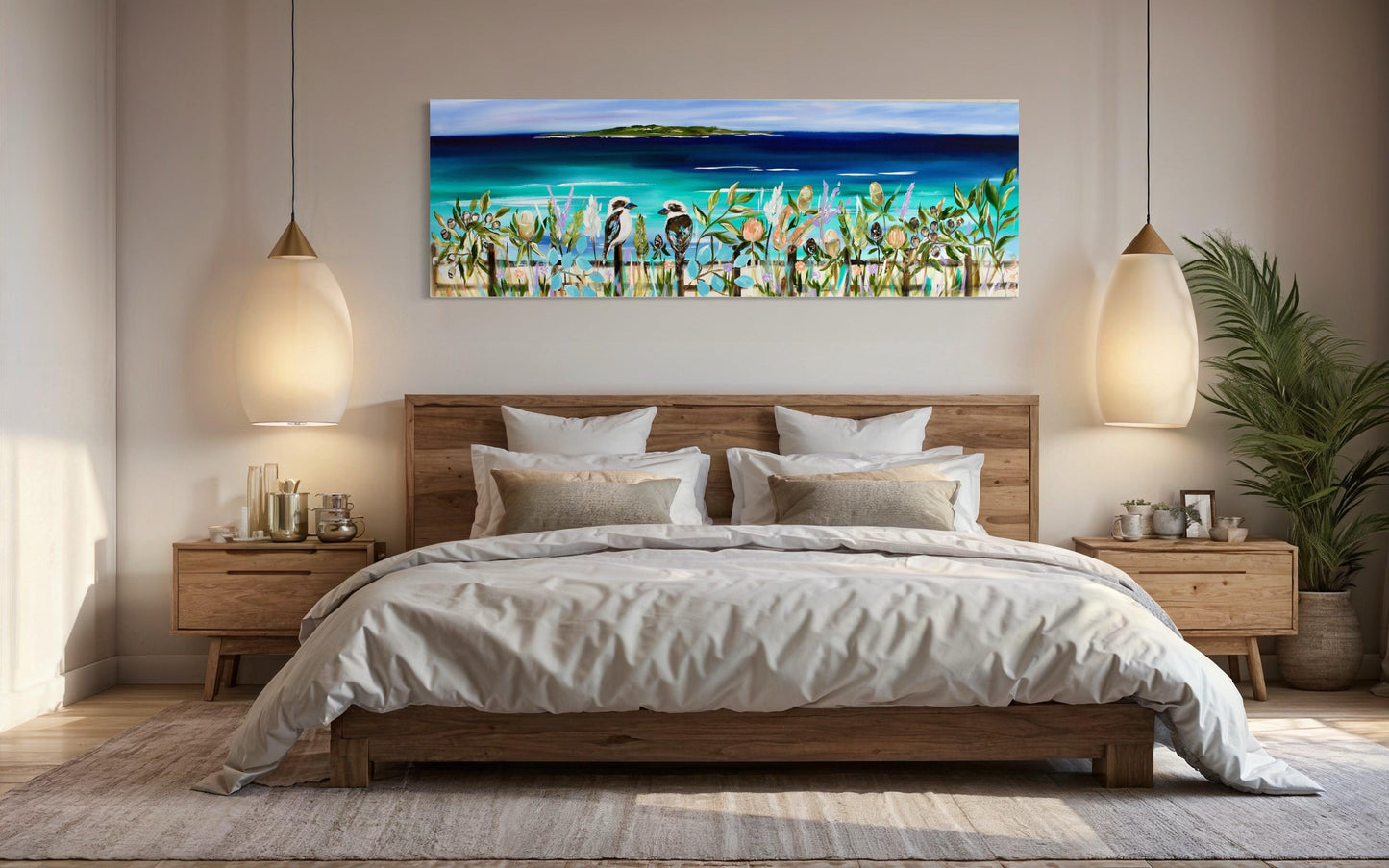 Rustic Perch – Kookaburras with an Ocean View - Julia Jones Art
