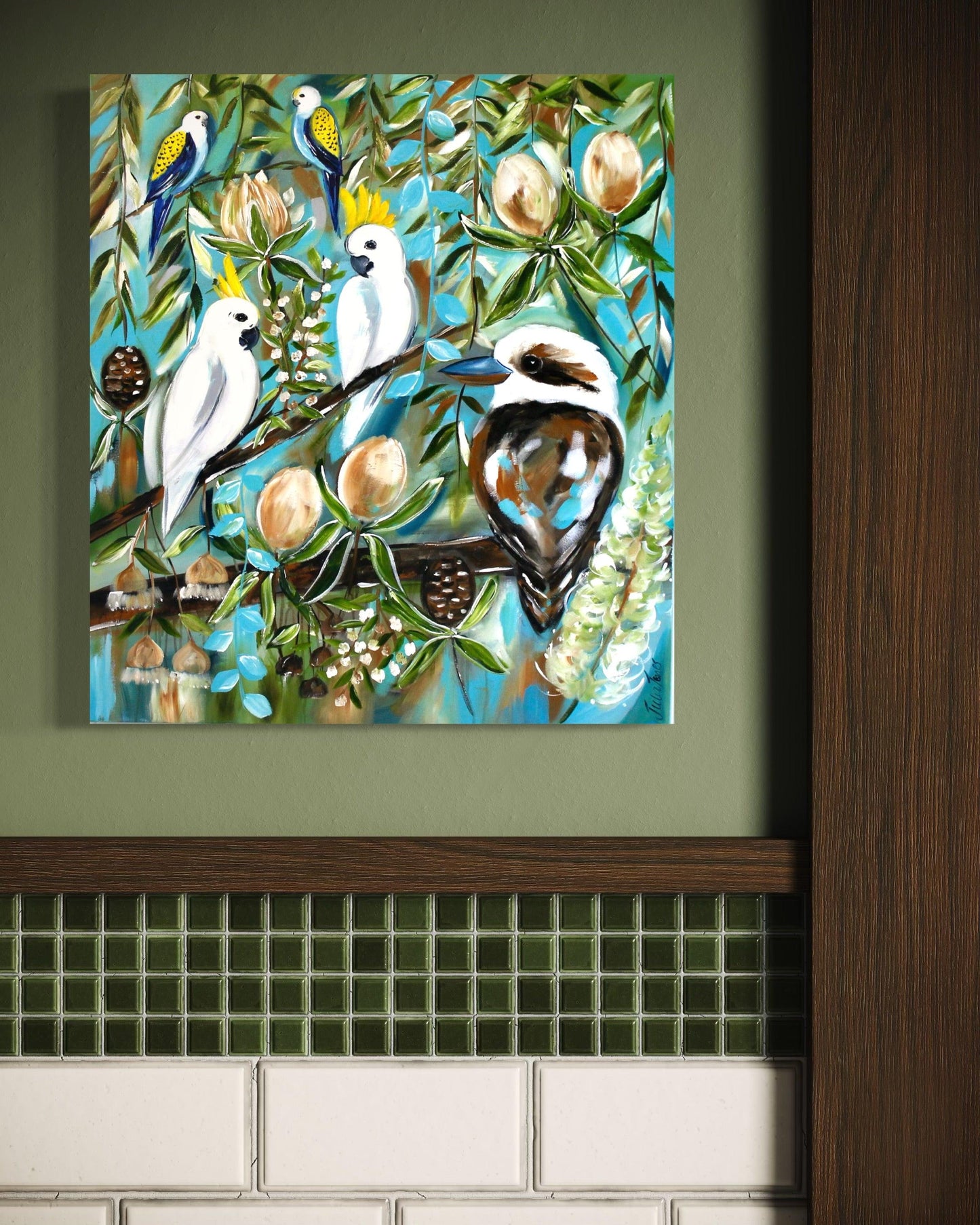 Gathering Among the Proteas - 1mx900 - Julia Jones Art