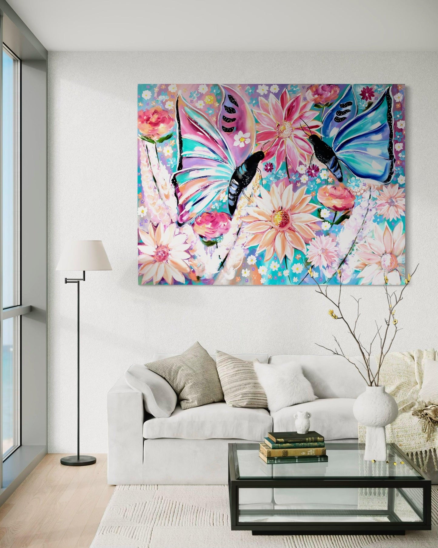 Butterfly Blooms - 1.2x900 - Julia Jones Art