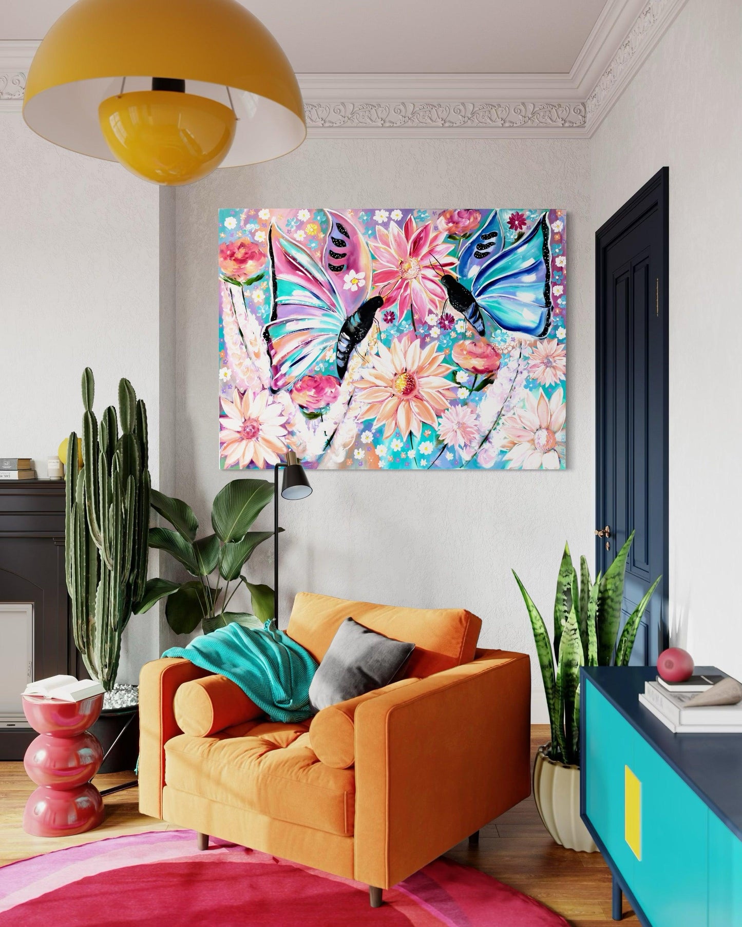 Butterfly Blooms - 1.2x900 - Julia Jones Art