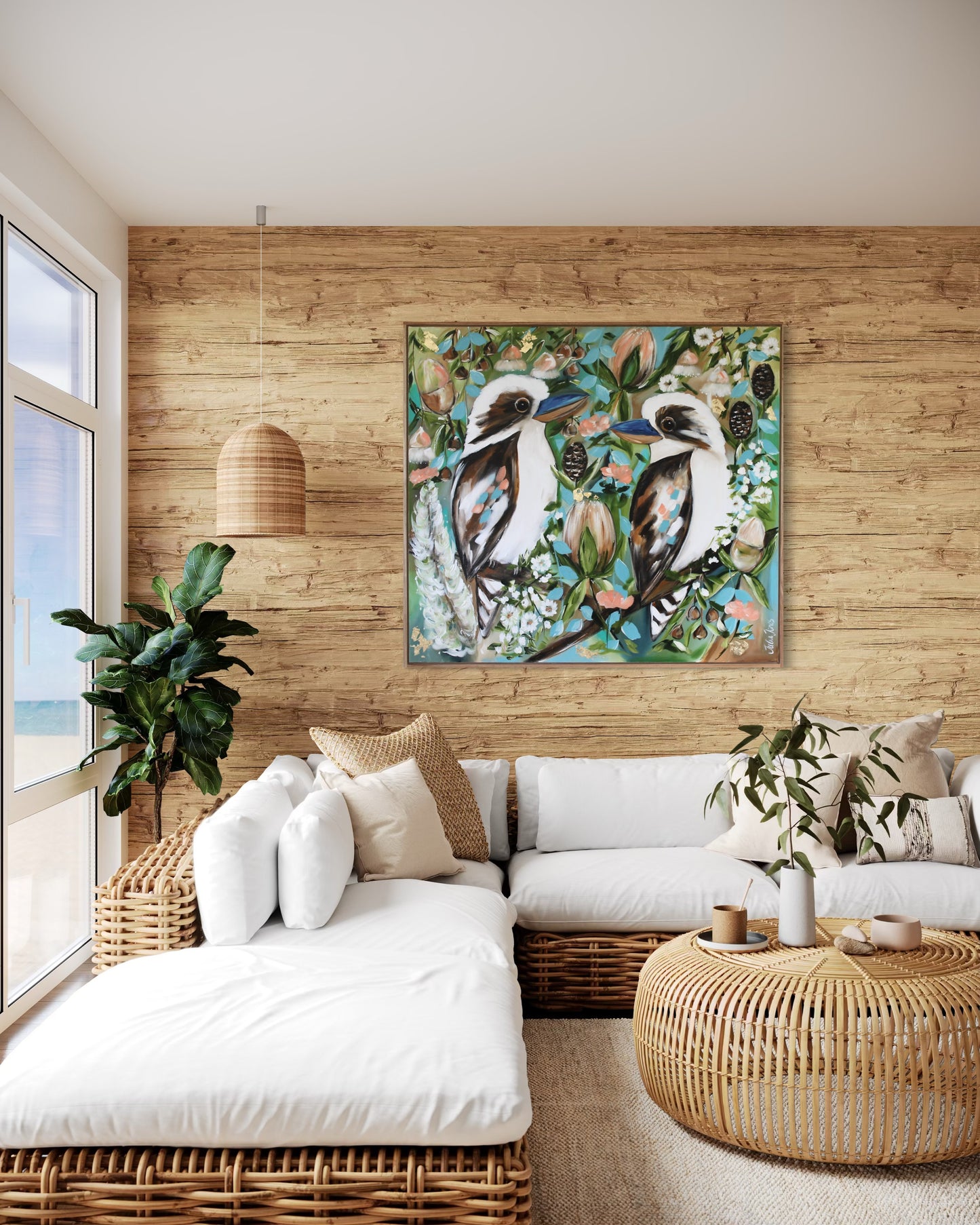 Kookaburra Whispers - 1m x 1m