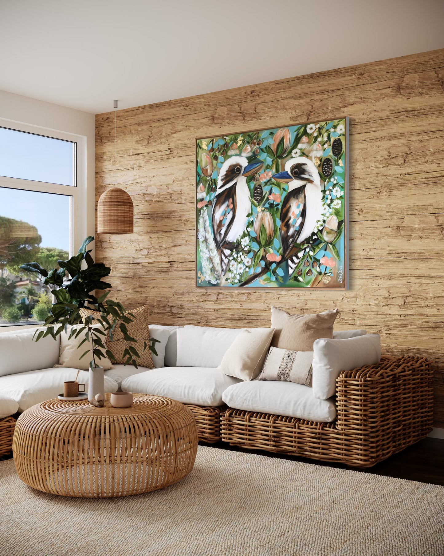 Kookaburra Whispers - 1m x 1m
