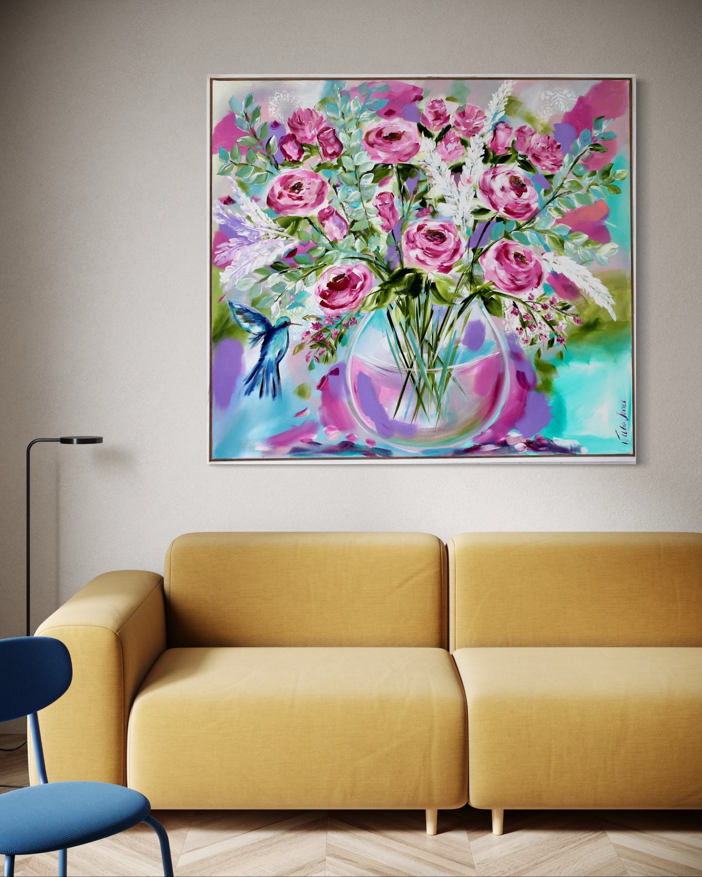 Blushing Bloom – A Celebration of Colour and Joy 1000mm x 1100mm
