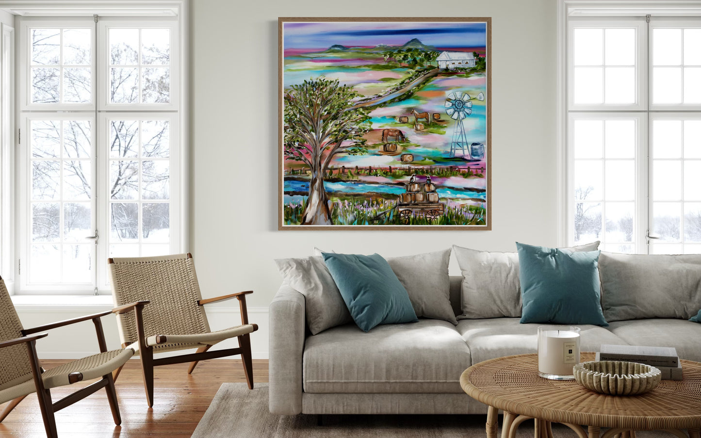 A country escape - Harmony in the Paddocks - 1mx1m
