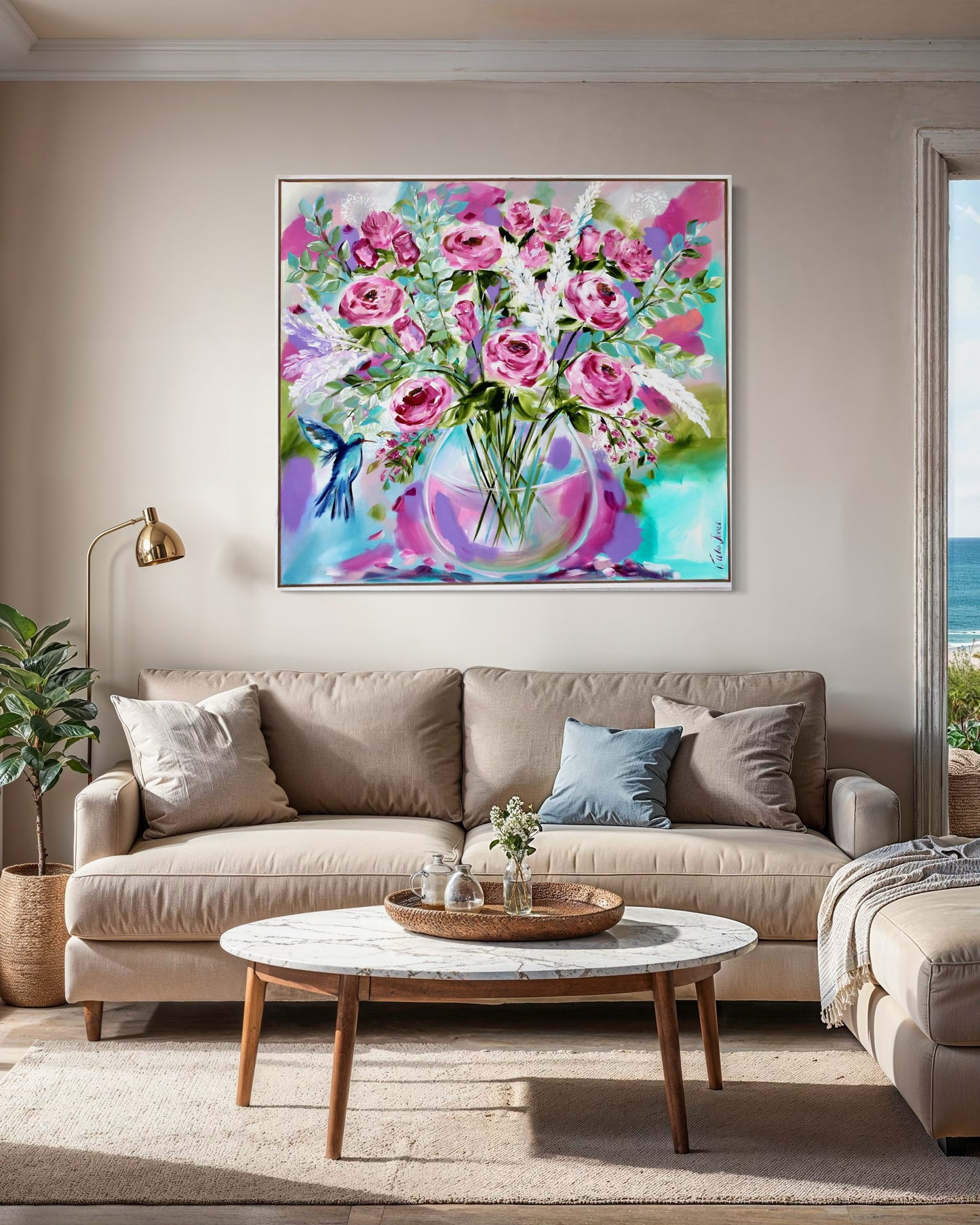 Blushing Bloom – A Celebration of Colour and Joy 1000mm x 1100mm