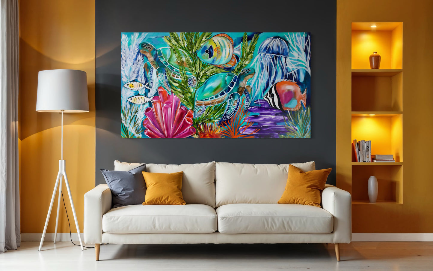 Underwater Wonder - dive into colour and life - 160 x 90 cm