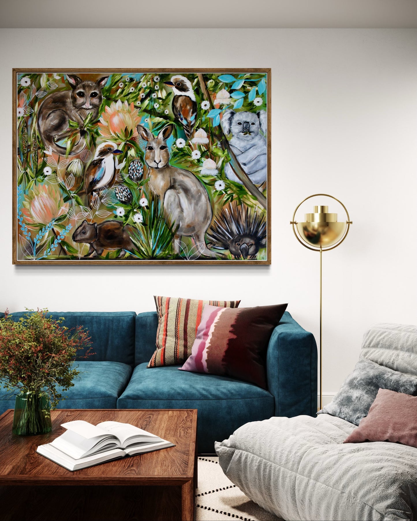 Bushland Harmony Original Australiana Wildlife Artwork - 120 x 90 cm