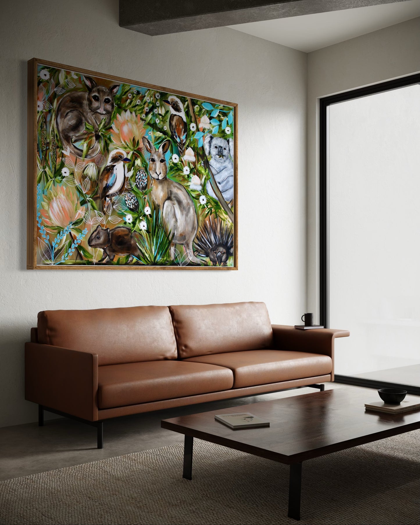 Bushland Harmony Original Australiana Wildlife Artwork - 120 x 90 cm