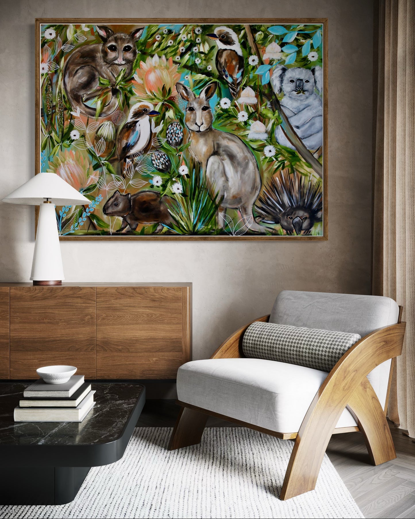 Bushland Harmony Original Australiana Wildlife Artwork - 120 x 90 cm