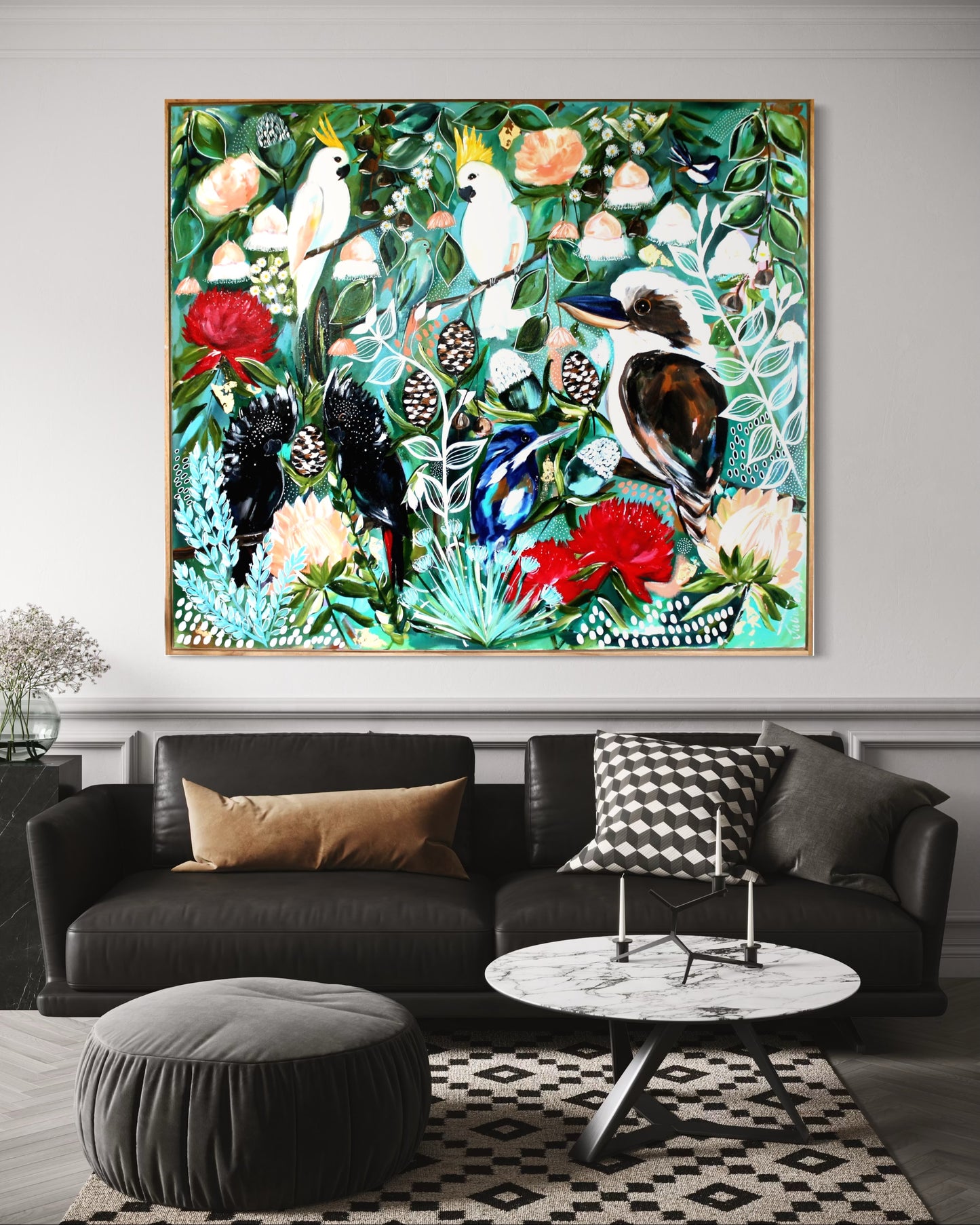 Bushland Gala - A Symphony of Australian Birds & Blossoms 1.4 x 1.2