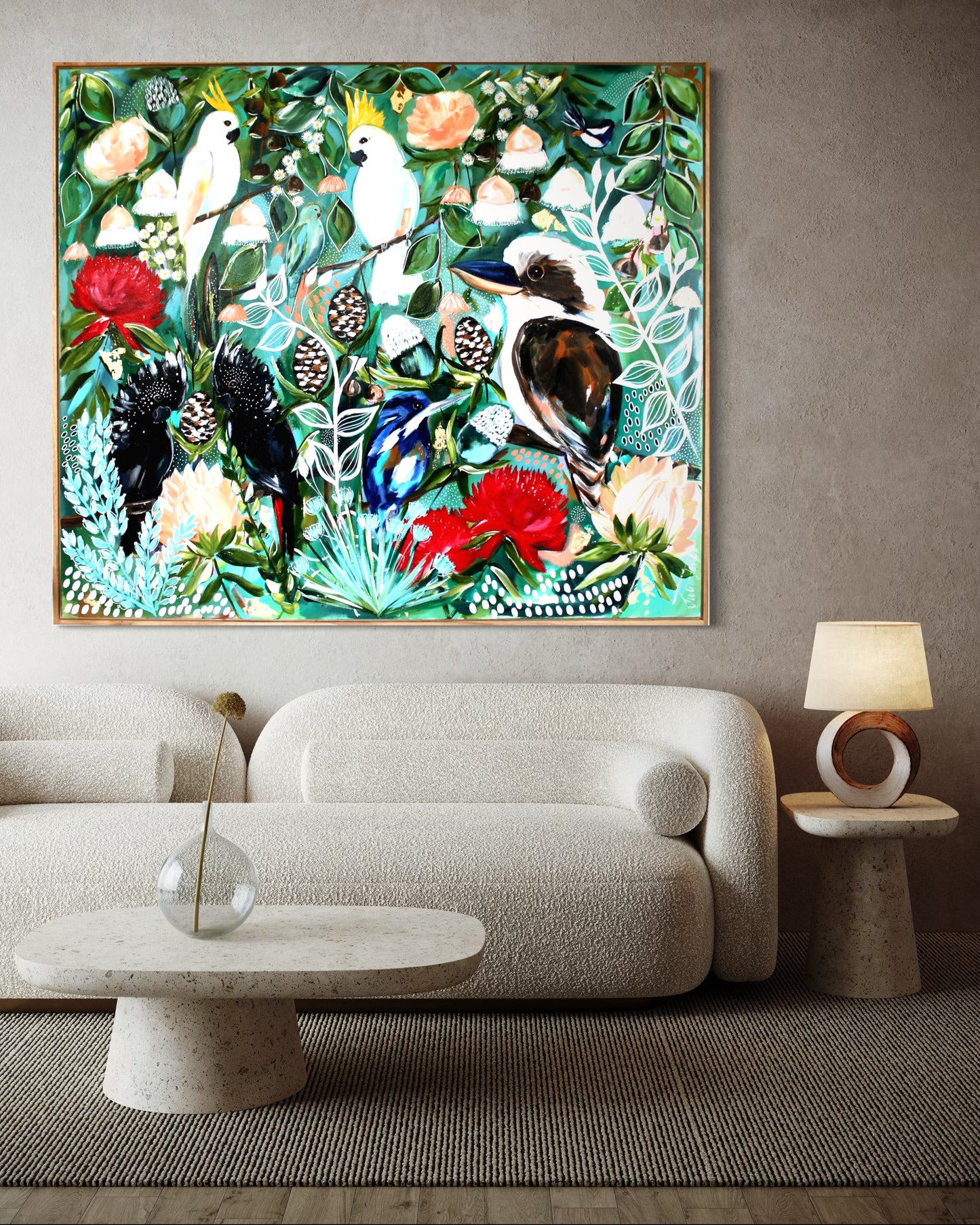 Bushland Gala - A Symphony of Australian Birds & Blossoms 1.4 x 1.2