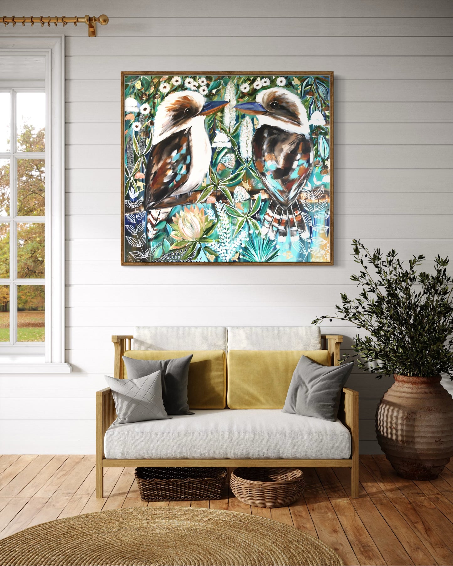 Whispers of the Bush - Original Kookaburra Artwork - 1.1x1m