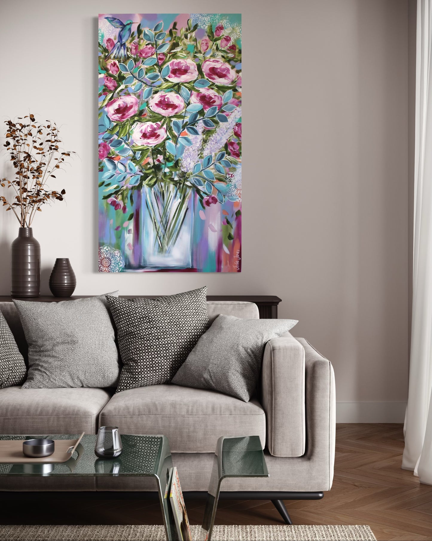 Flutter in bloom - 72 x 130 cm