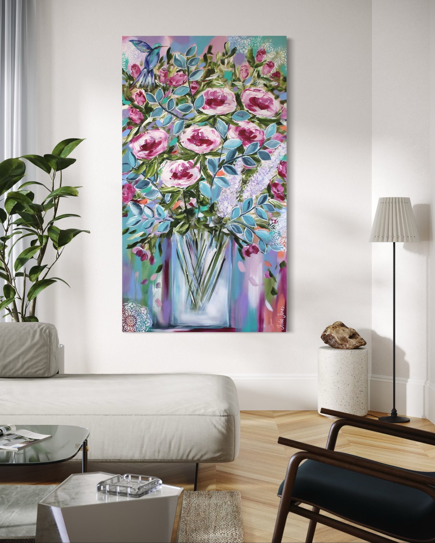 Flutter in bloom - 72 x 130 cm