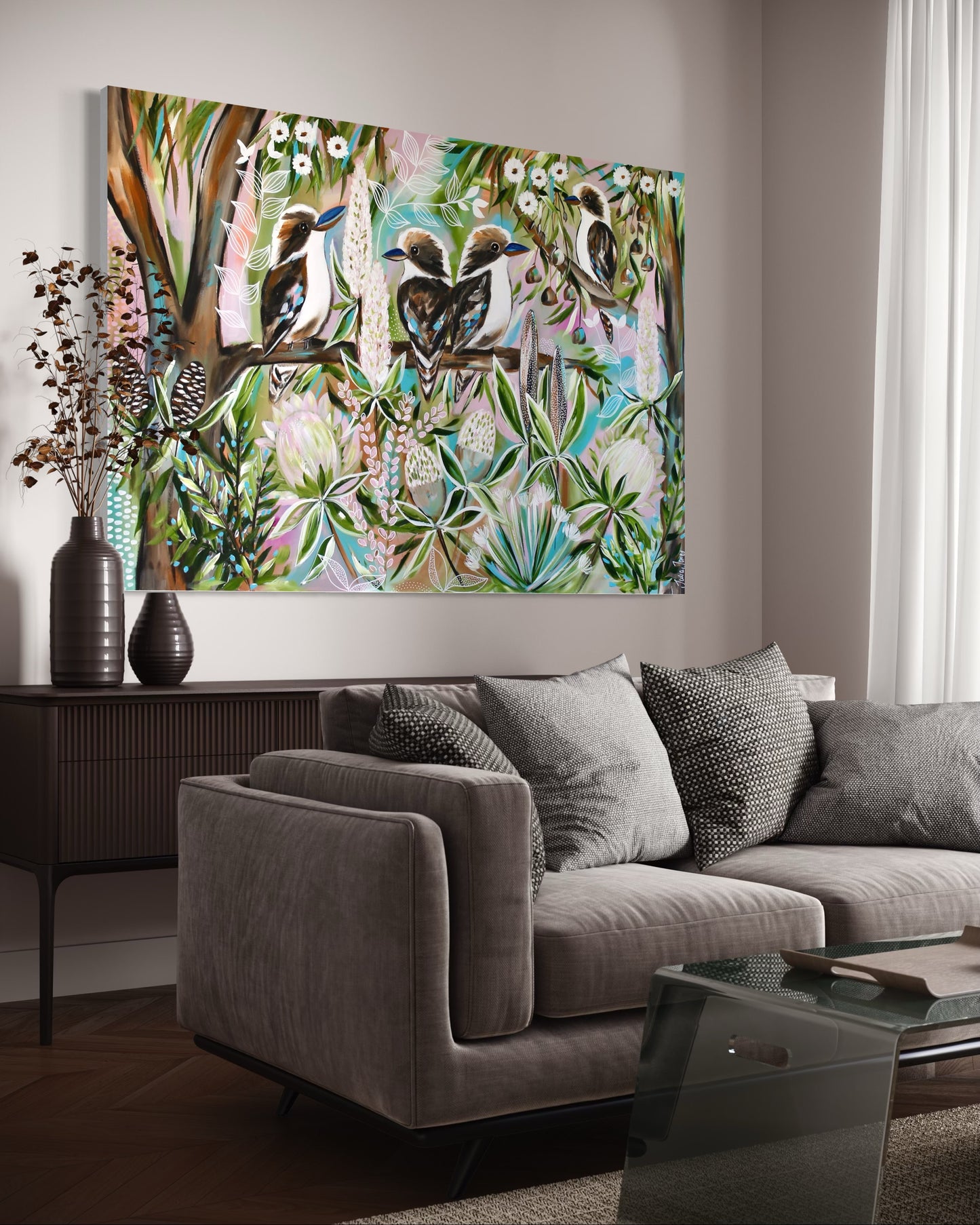 Kookaburra Quartet - 130 x 90 cm