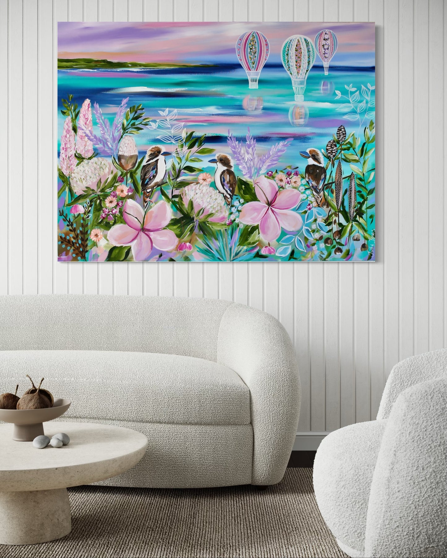 Coastal Chorus - Kookaburras song - 120 x 90 cm