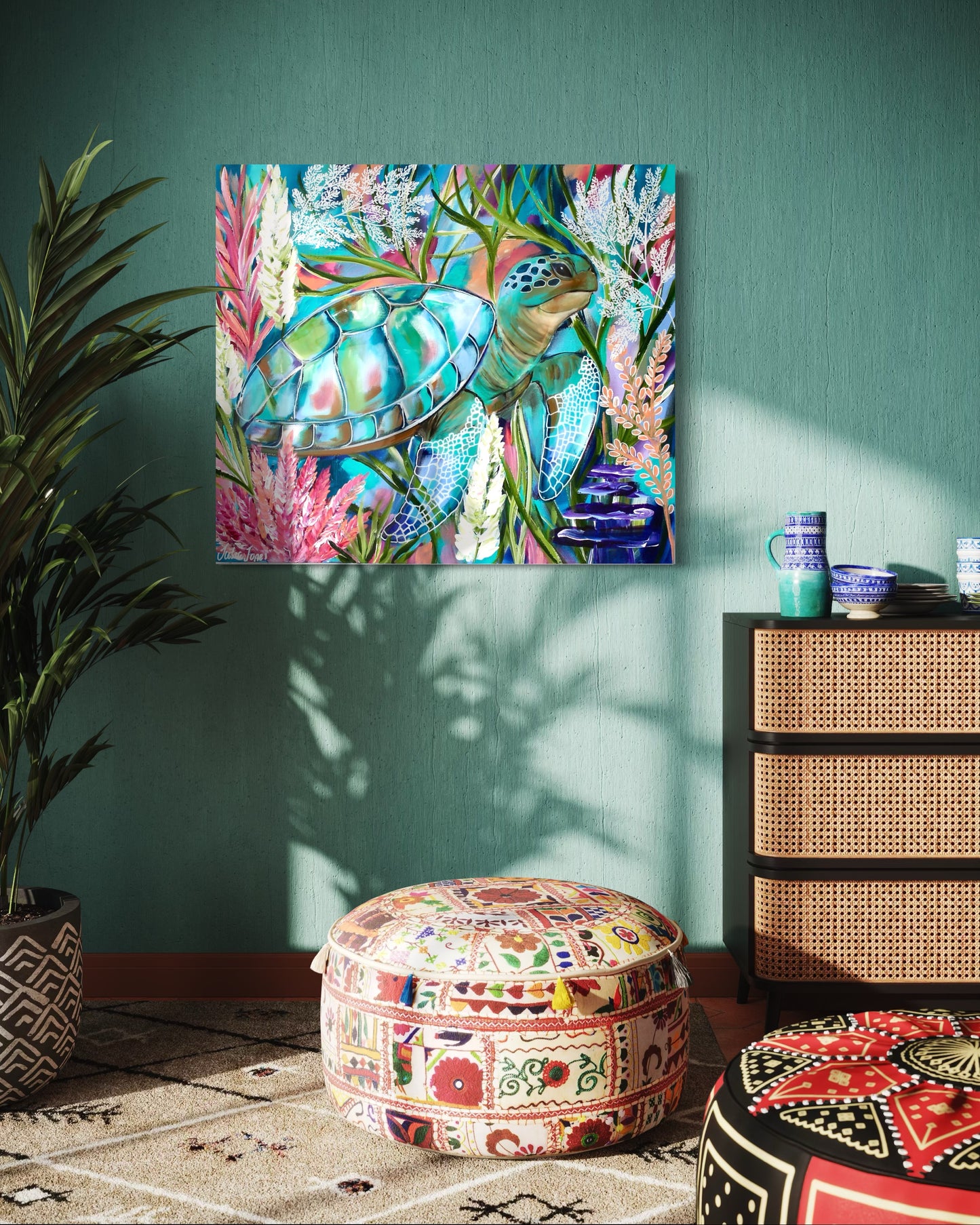 Turtles Garden - 60 x 60 cm