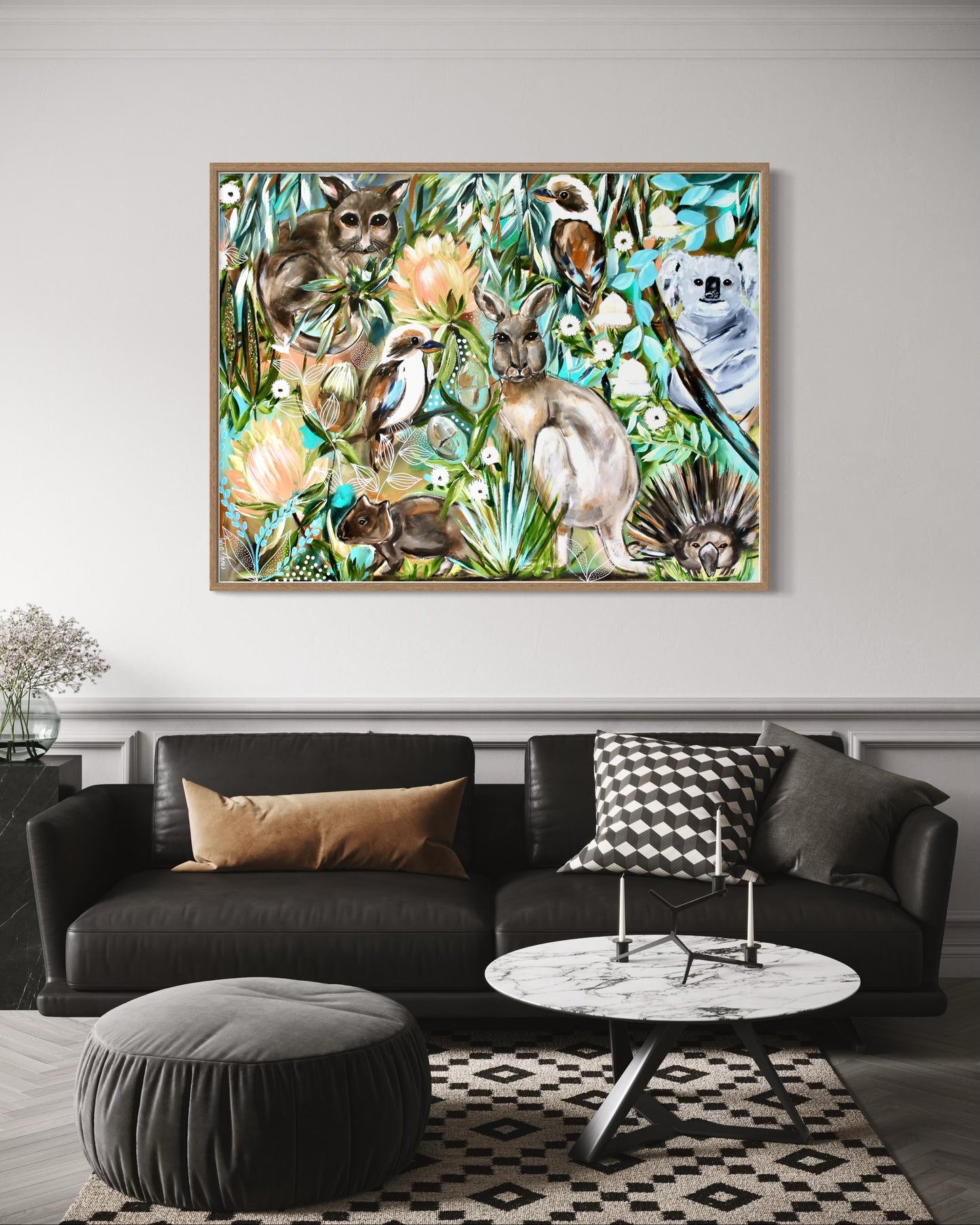Bushland Harmony Original Australiana Wildlife Artwork - 120 x 90 cm