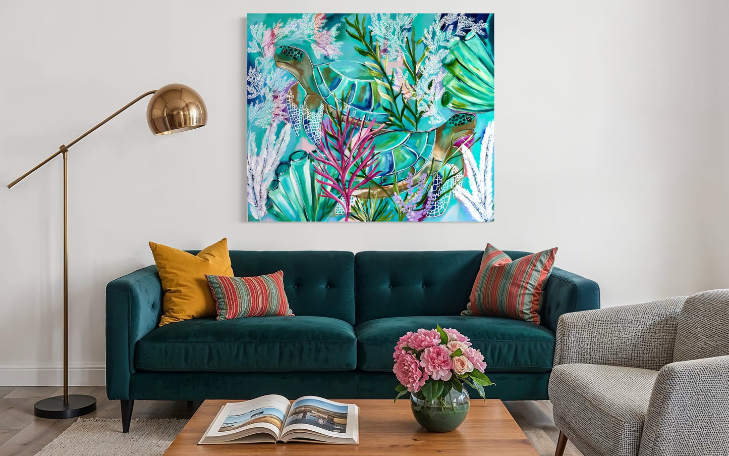 Drift beneath the coral veil - 900x800