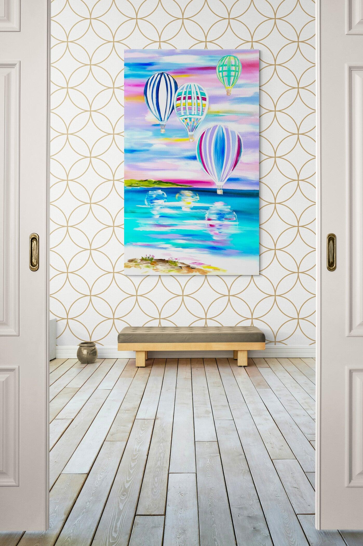 Beach Vibes - Hot Air Ballooning - Julia Jones Art