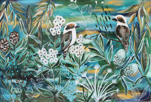 Lush Whispers - Kookaburras in a native retreat - 1.2x820
