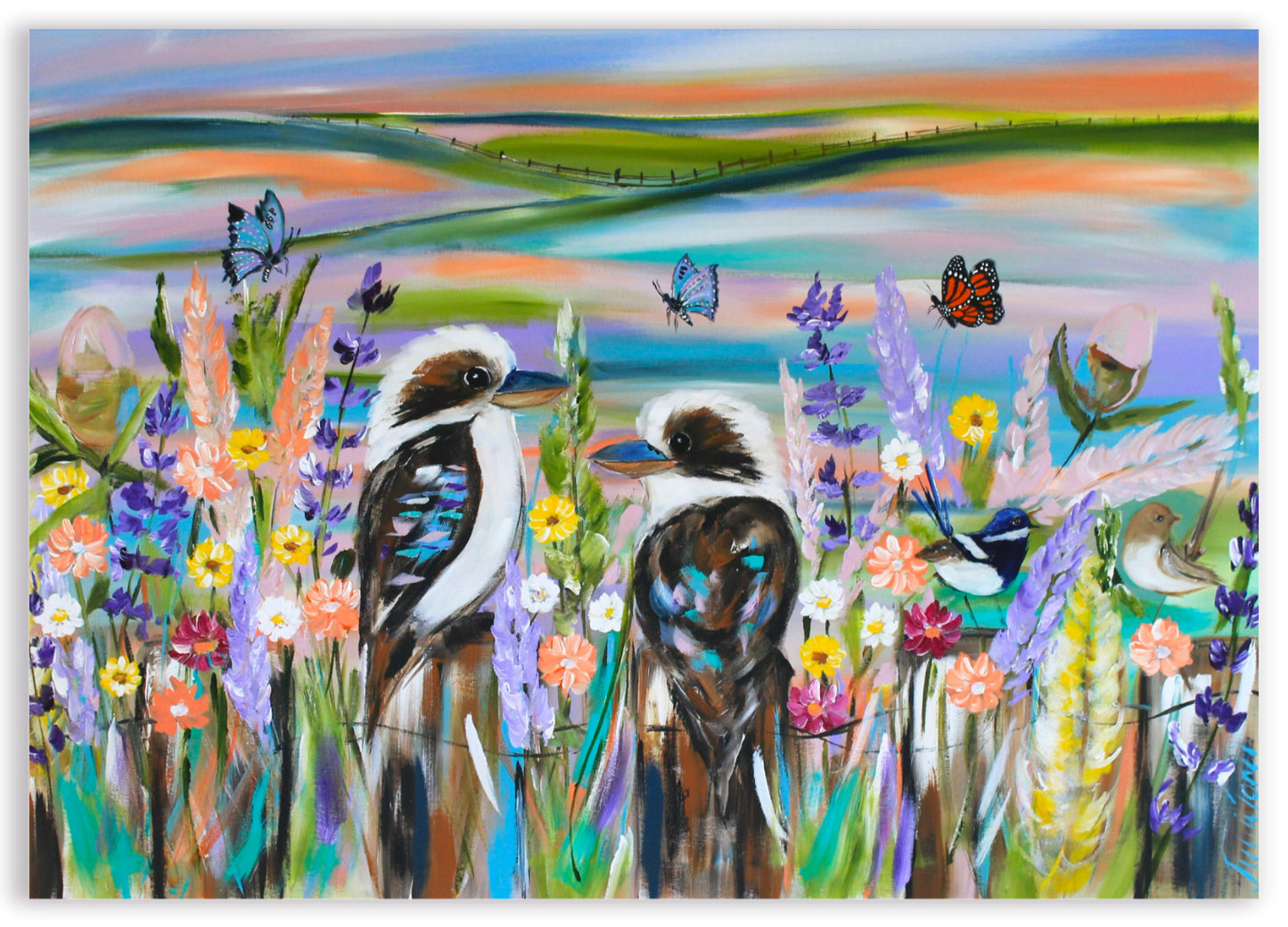 Kookaburra Meadow – A3 Art Print