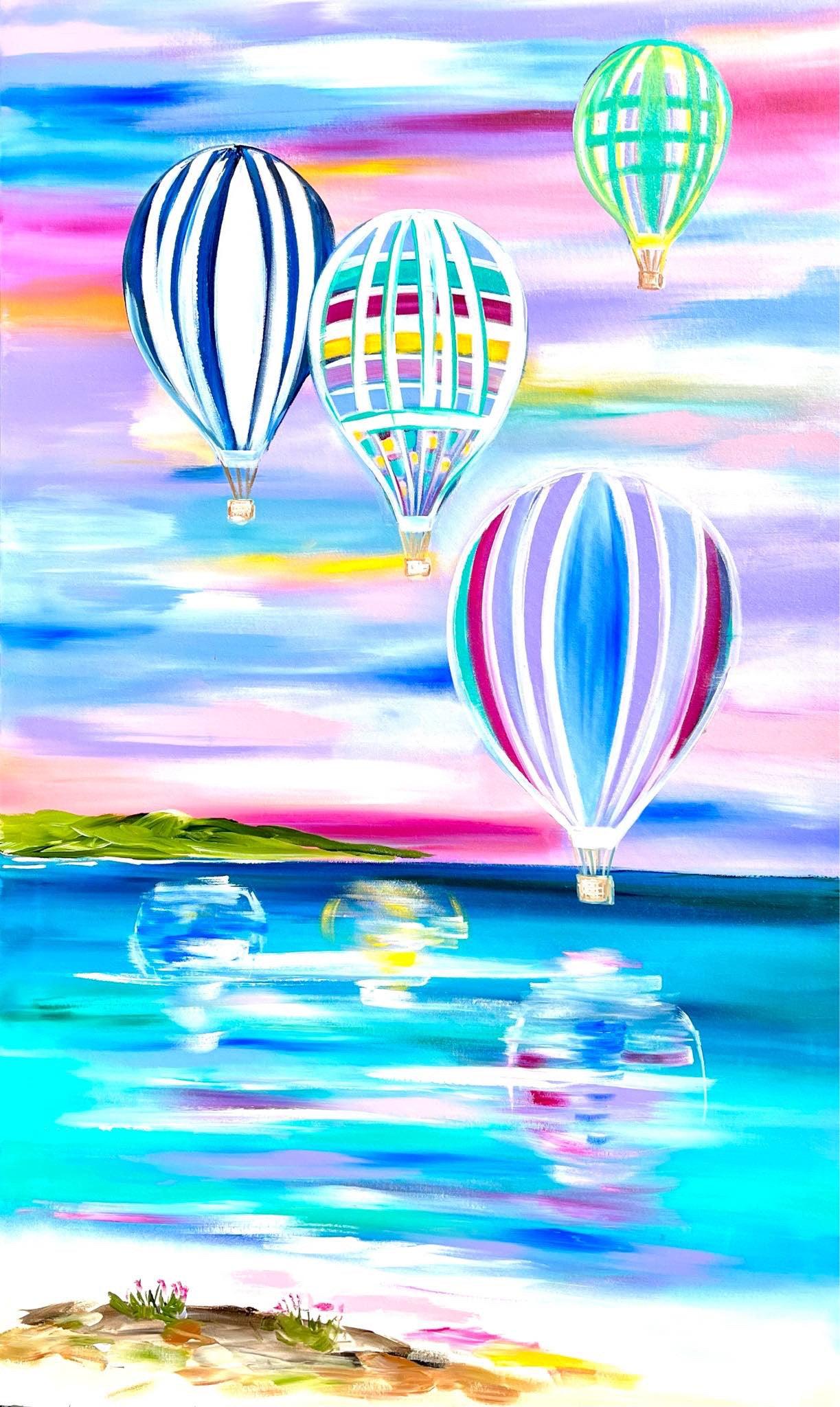 Beach Vibes - Hot Air Ballooning - Julia Jones Art