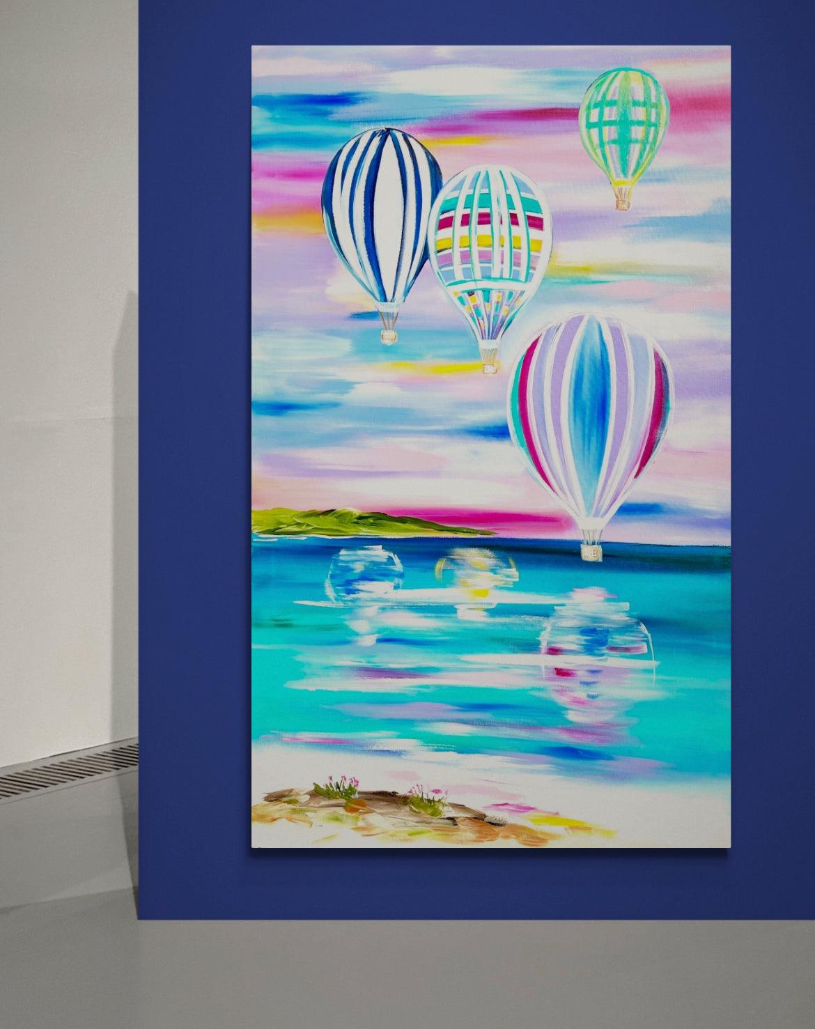 Beach Vibes - Hot Air Ballooning - Julia Jones Art