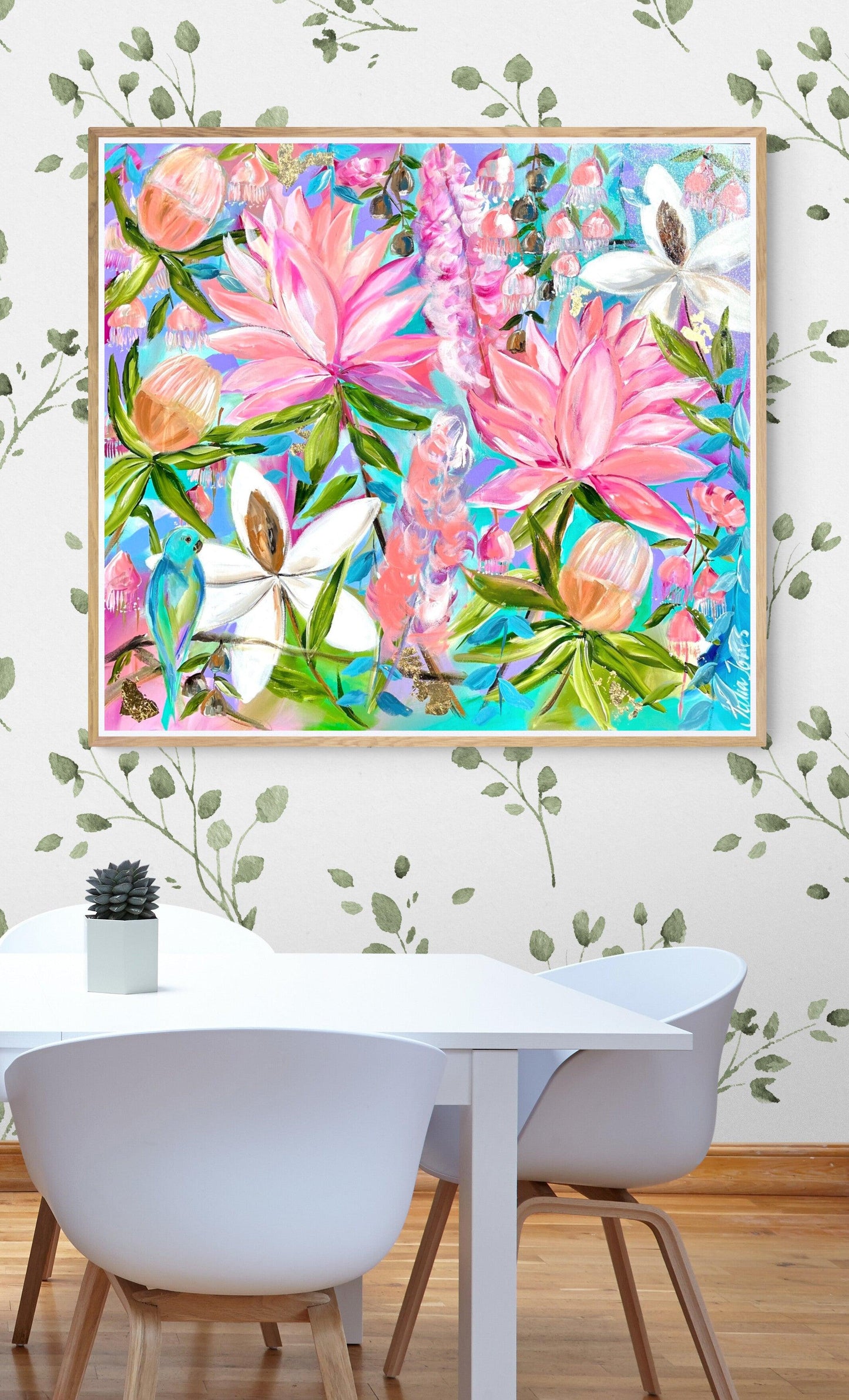Out in the Garden - 1.1x1m - Original Artwork available by commission