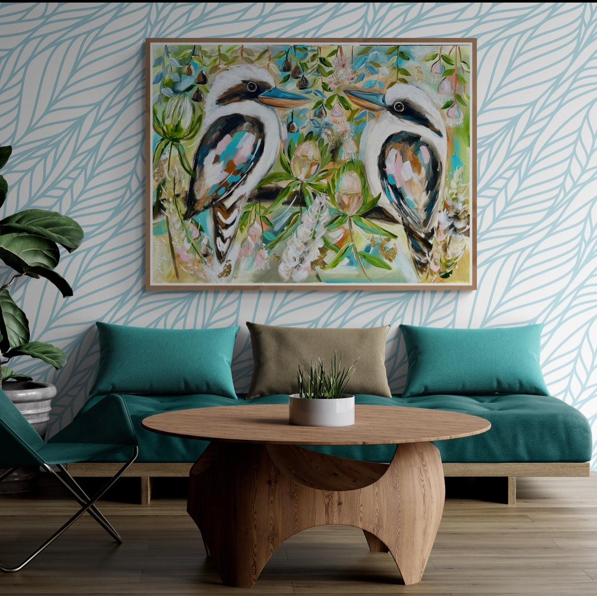 Kookaburras in Autumn 1.2x900 - Original Artwork - Available by Commission
