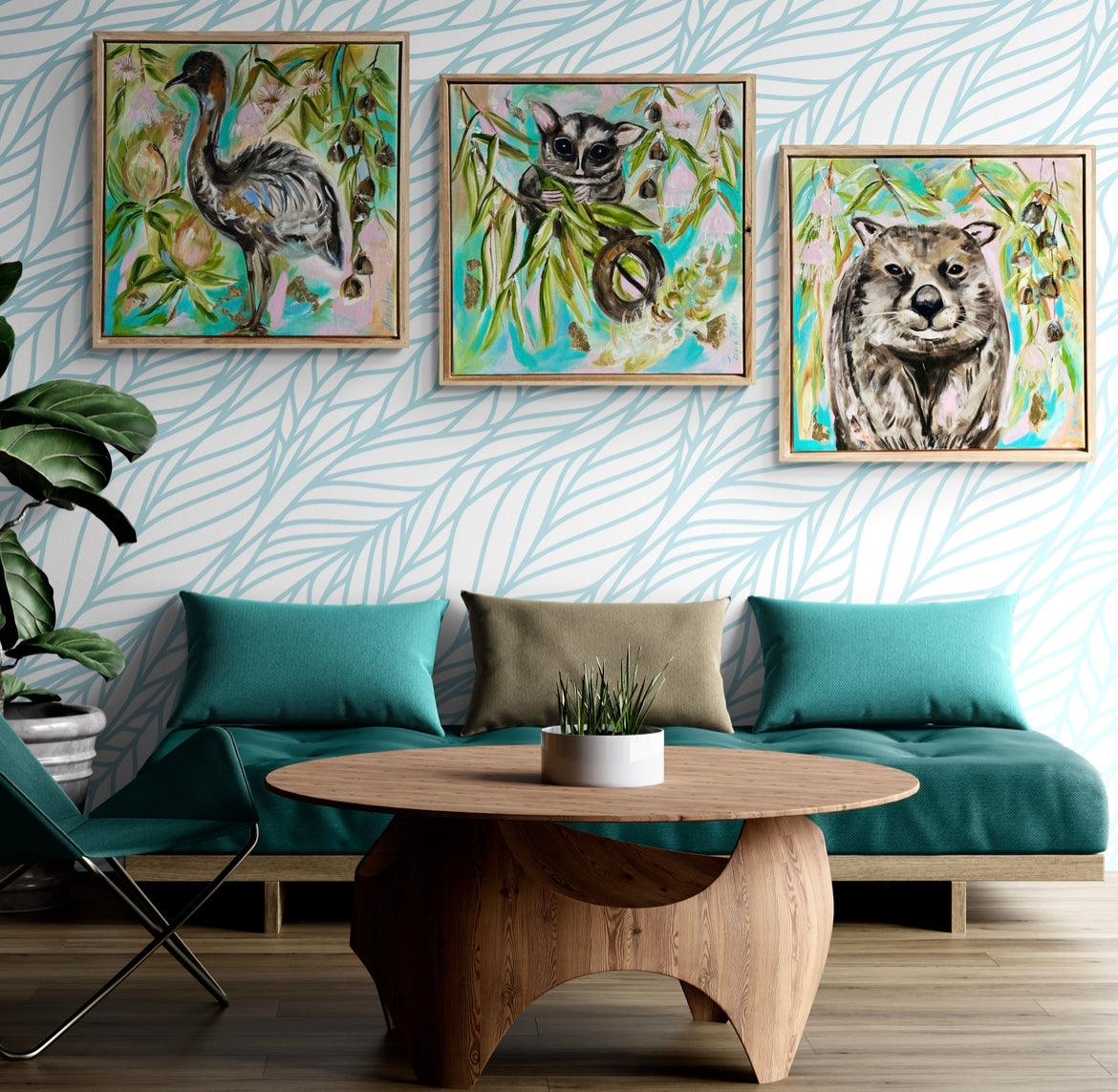 Wildlife of Australia - 60x60cm - Triptych
