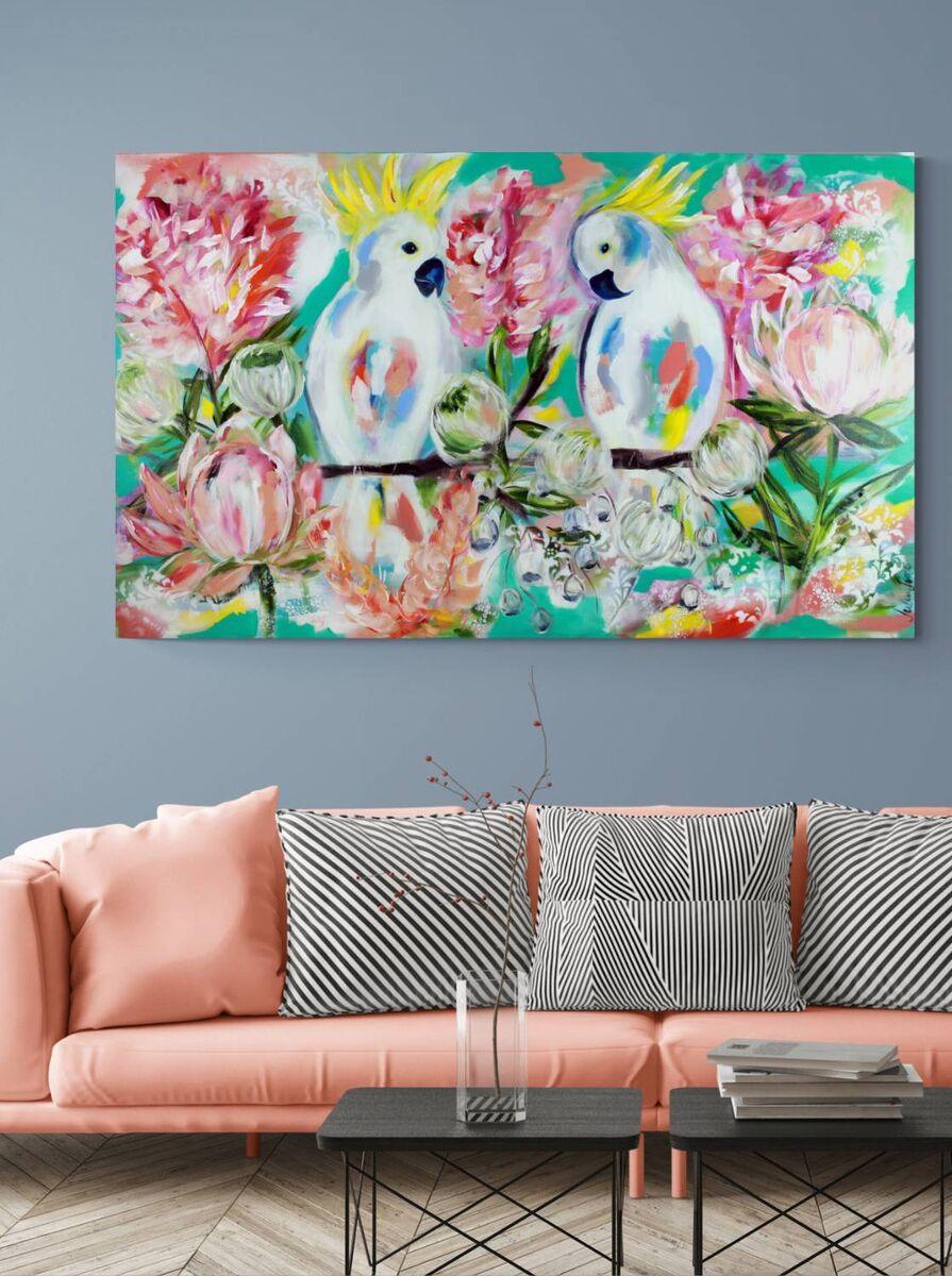 Spring Cockatoos - 1.5 x 900 - Original Artwork - Available by Commission