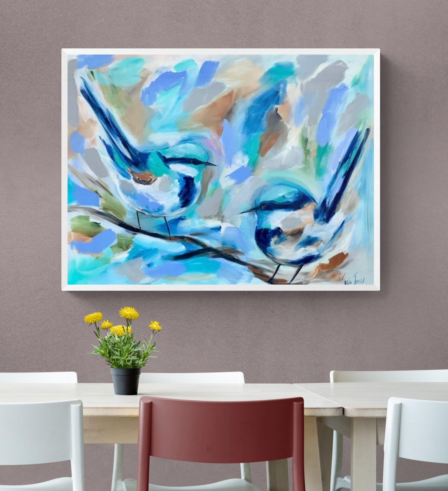 My sweet blue wren - 1.2 x 900 - Original Artwork - Available by Commission