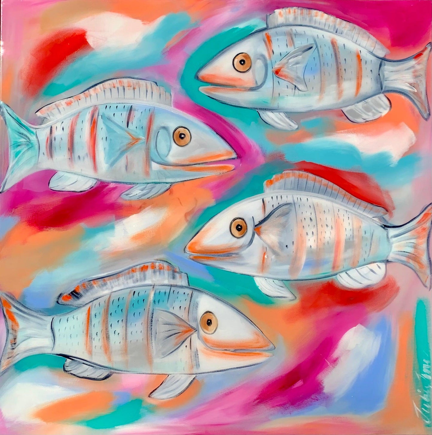 Norfolk Trumpeter - 900 x 900 - Original Artwork - Available by Commission
