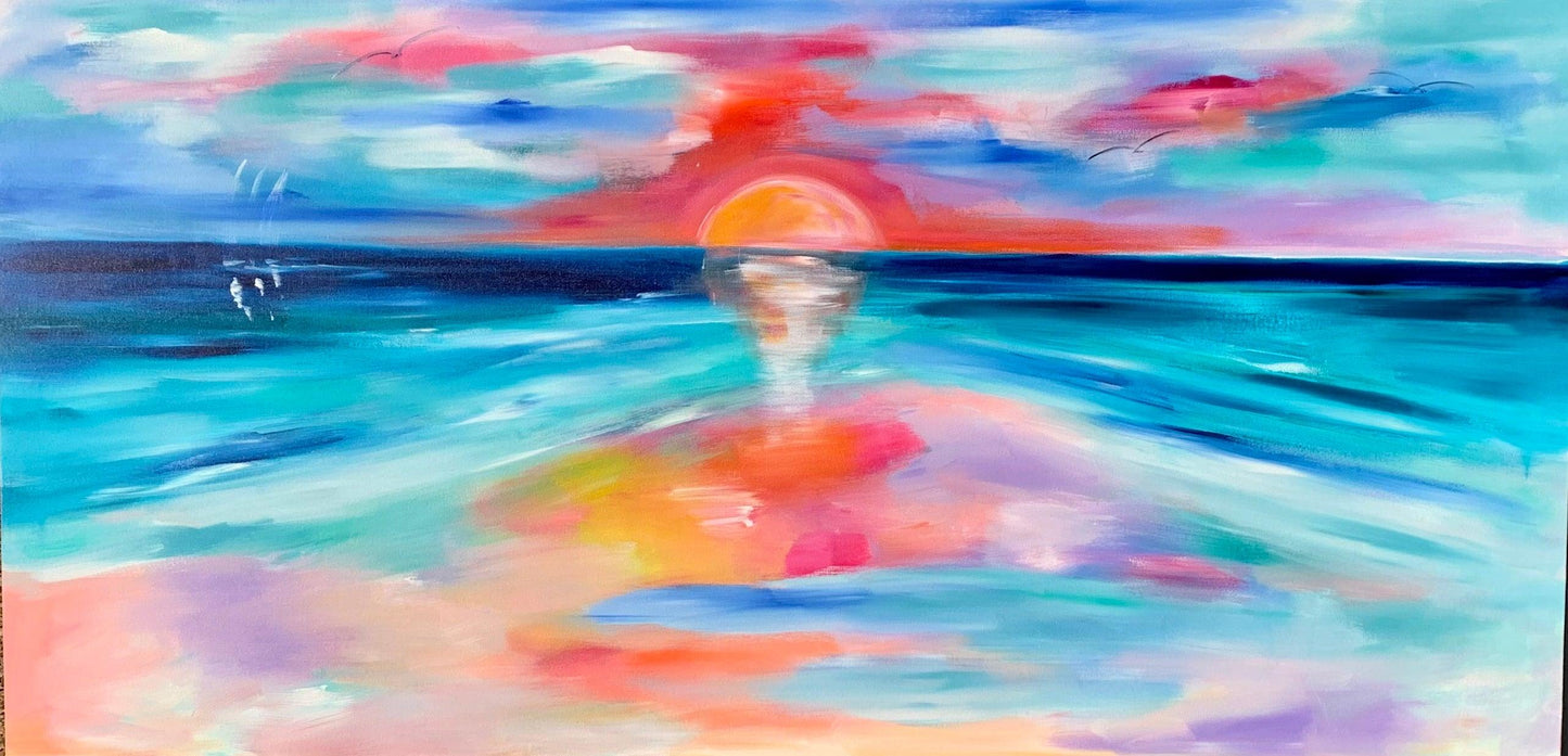 Red skies - Sailers delight - 1.7 x 750 - Original Artwork - Available by Commission